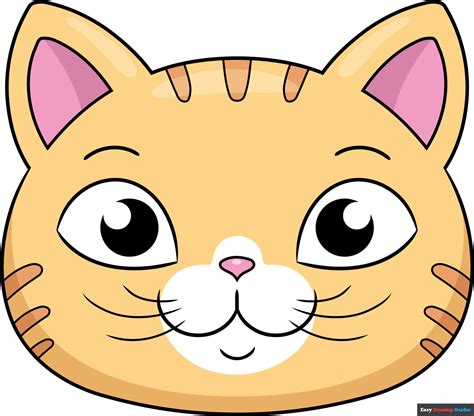 cat face cartoon|simple cartoon cat face.